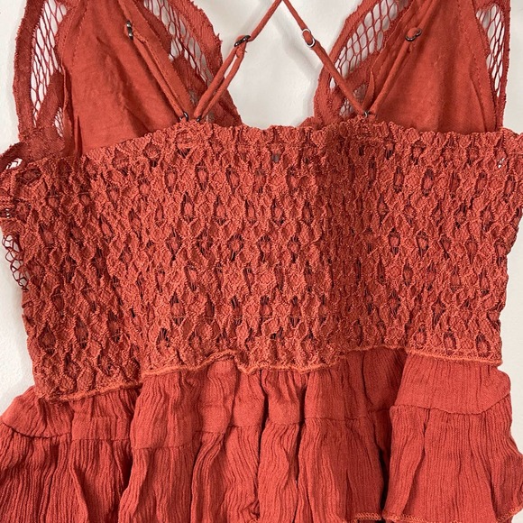 Free People Orange Winding Roads Adella Cami Top NWT Size Small - Picture 7 of 9